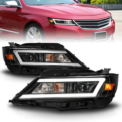 Anzo 121574 Light Bar Style White/Amber Projector Headlights With Clear Lens