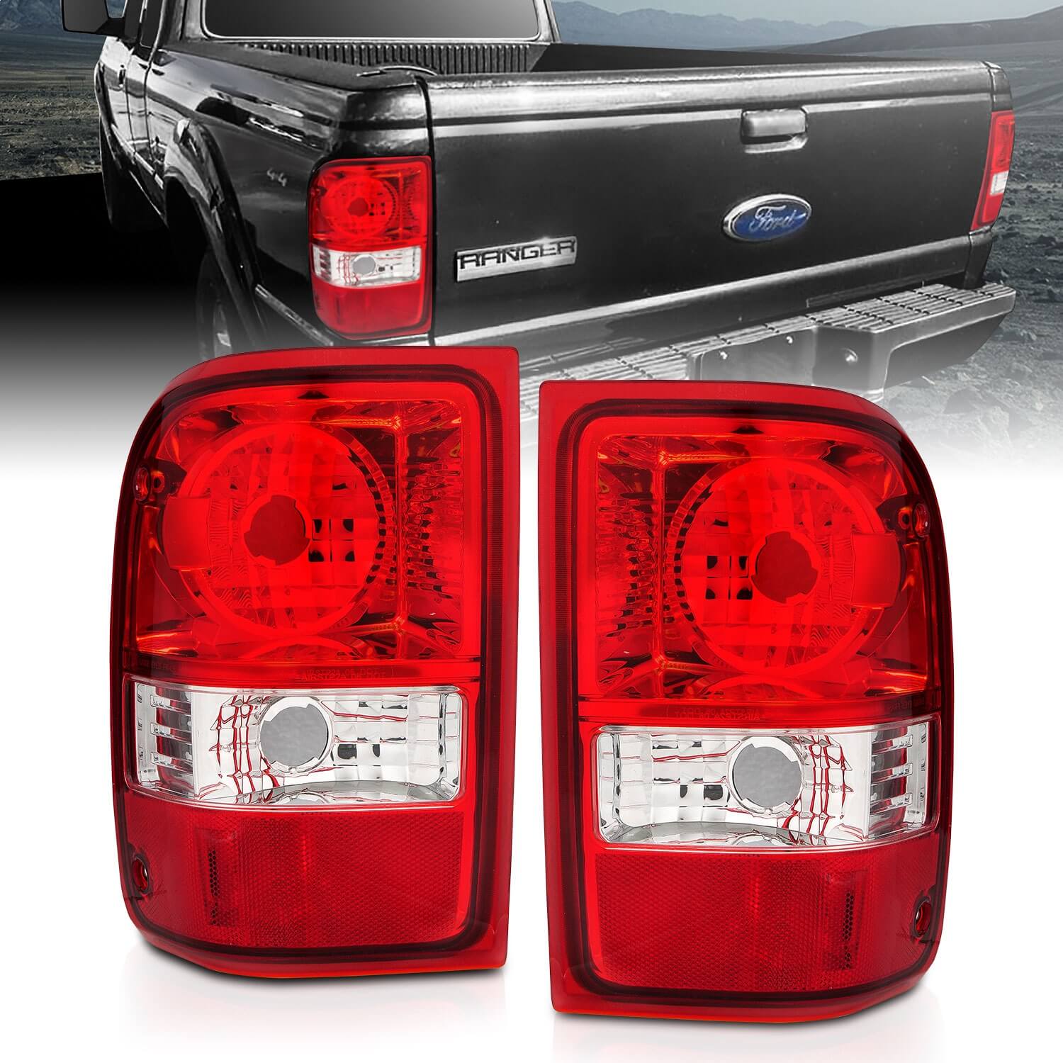 Anzo 211182 OE Replacement Tail Lights With Red/Clear Lens