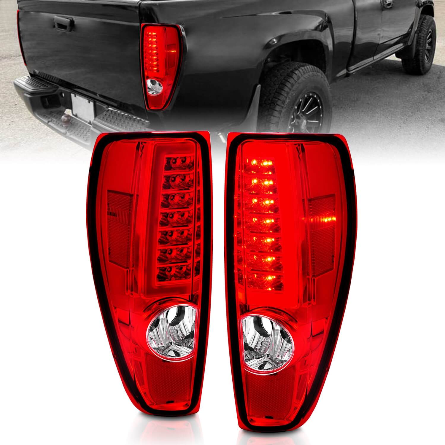 Anzo 311384 LED Tail Lights With Red/Clear Lens
