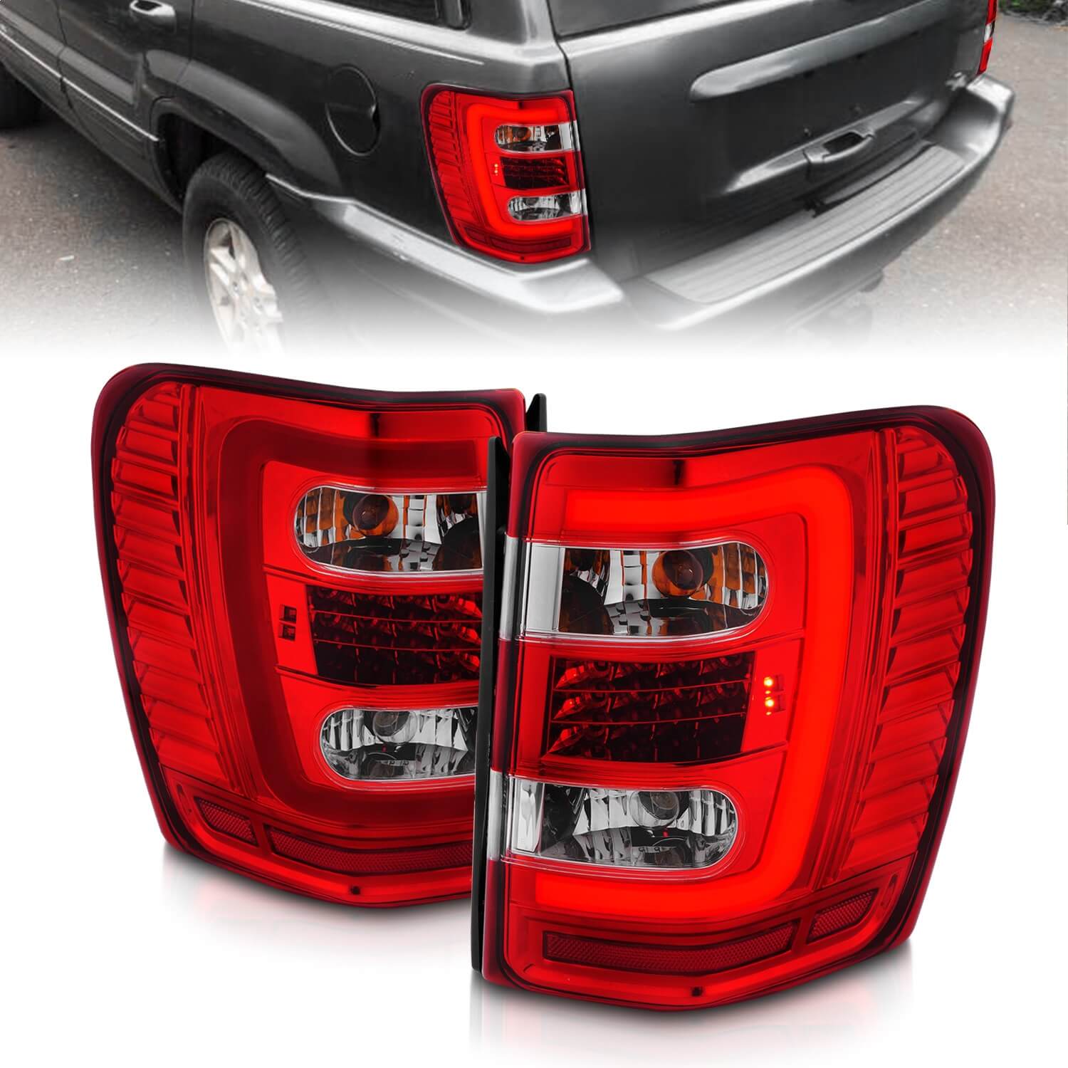 Anzo 311396 LED Tail Lights With Clear/Red Lens