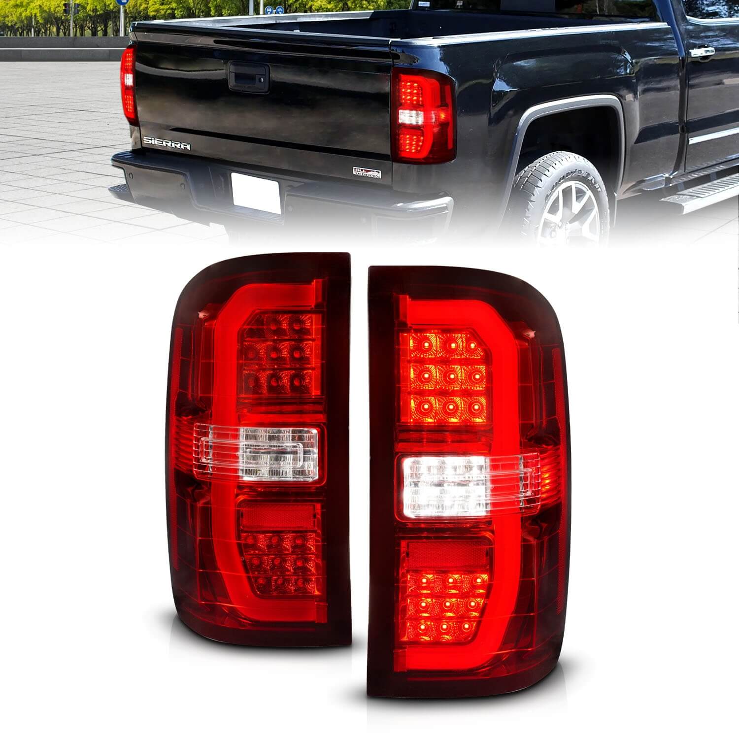 Anzo 311466 LED Tail Lights With Red/Clear Lens