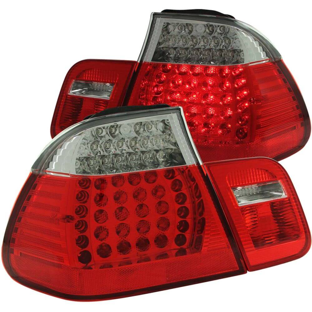Anzo 321004 LED Tail Lights - LED Inside+Outside 4pc - Red/Clear