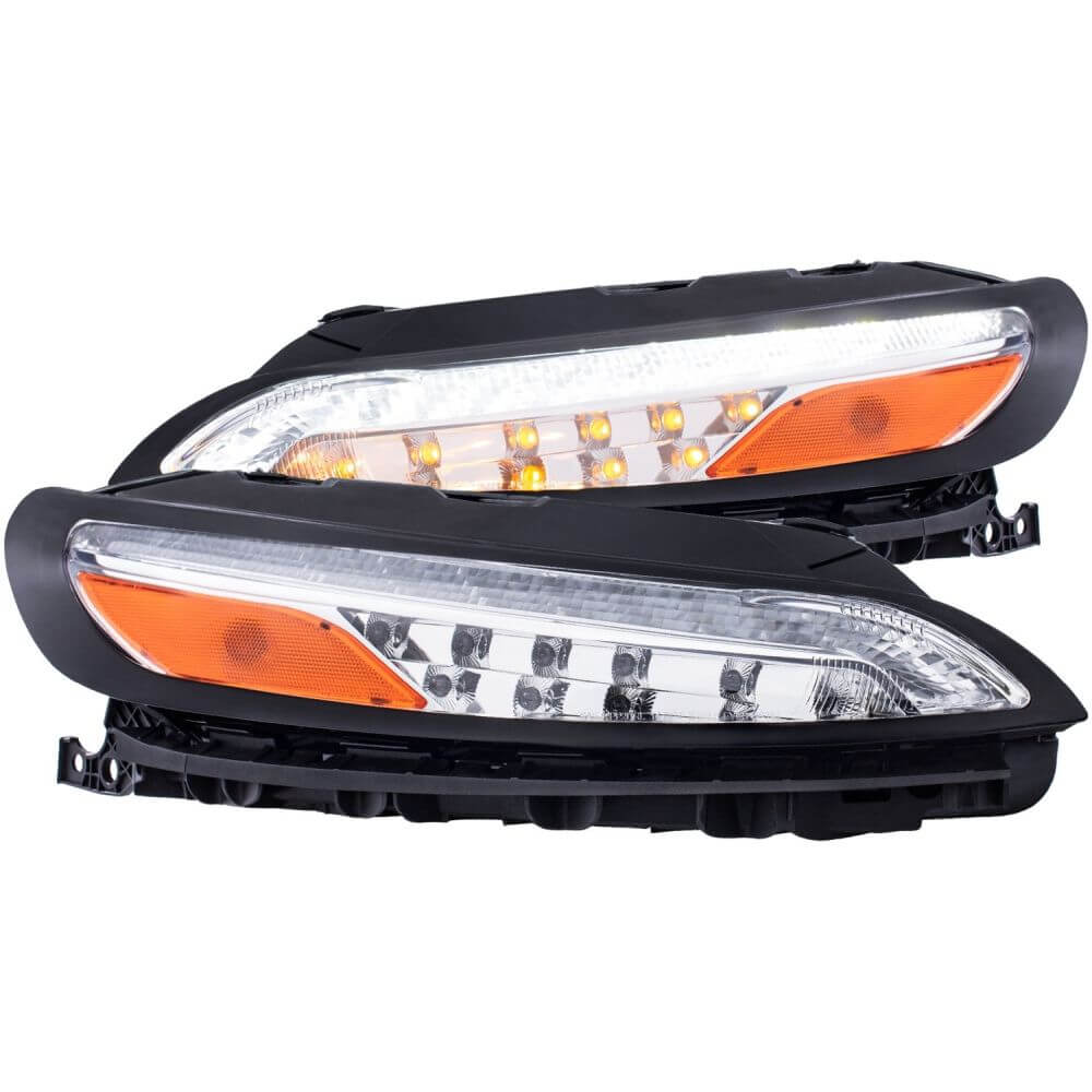Anzo 511081 LED Parking Lights Chrome - (w/ Amber Reflector)