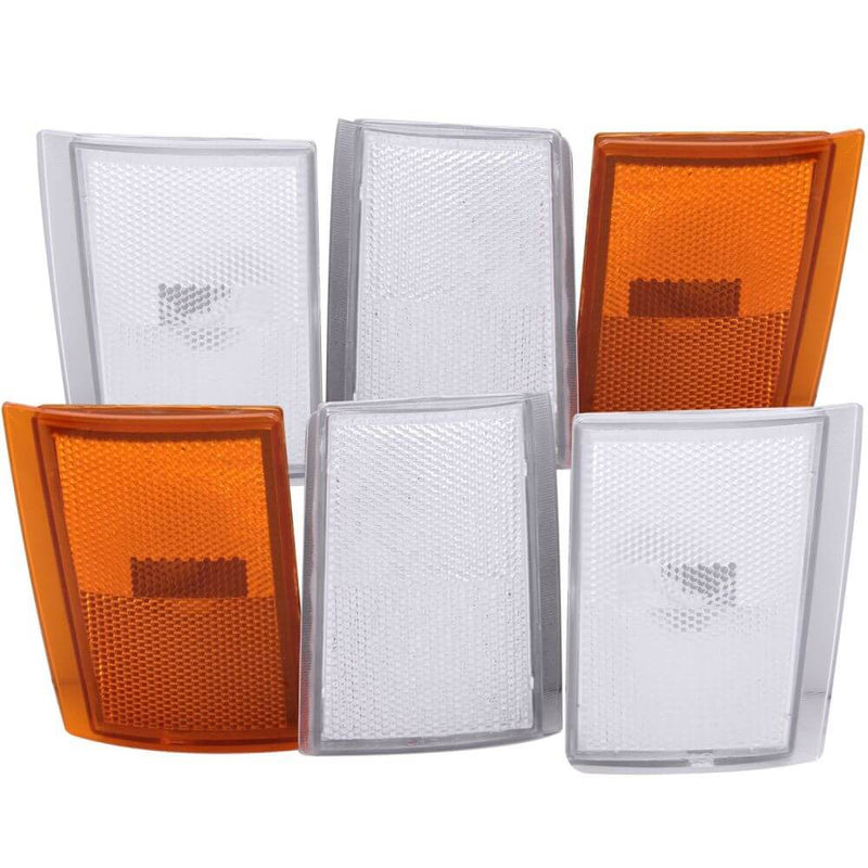 Anzo 521031 Corner Lights - Clear 6 Pieces With Amber Reflectors