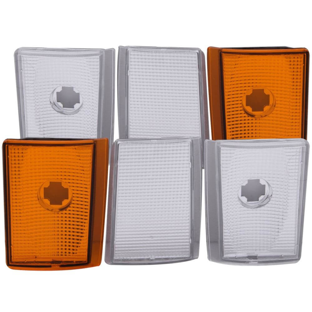 Anzo 521032 Corner Lights - Euro 6 Pieces With Amber Reflectors