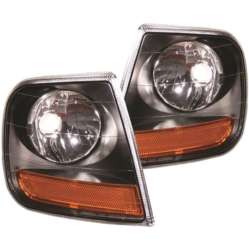Anzo 521040 Corner Lights - Black (Harley Davidson Style)