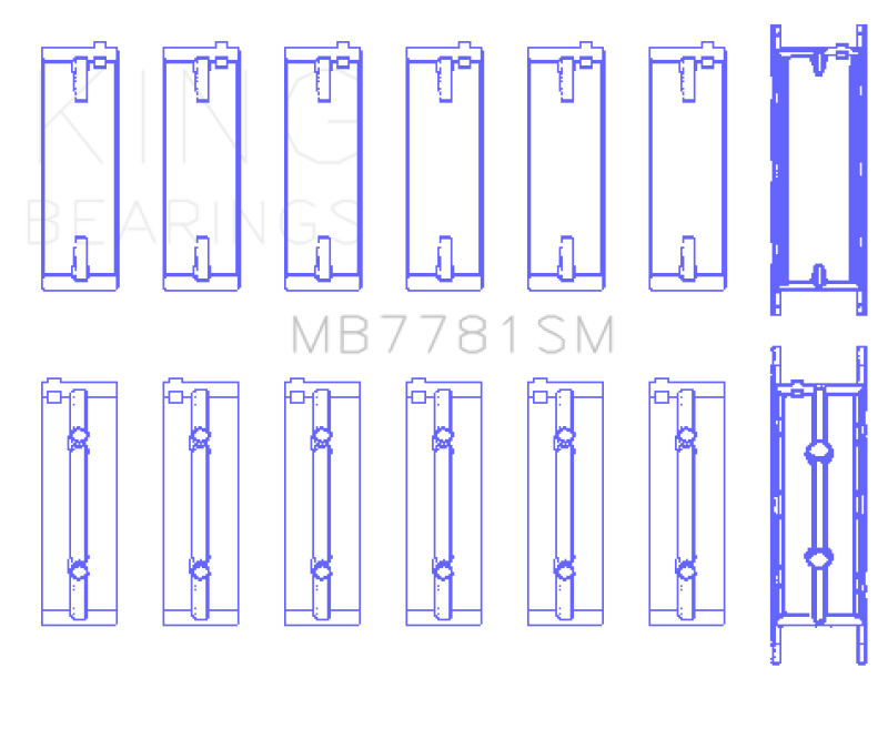 King Engine Bearings BMW N57 D30 A/B/C / N57N / N57S (Size +0.5mm) Main Bearing Set