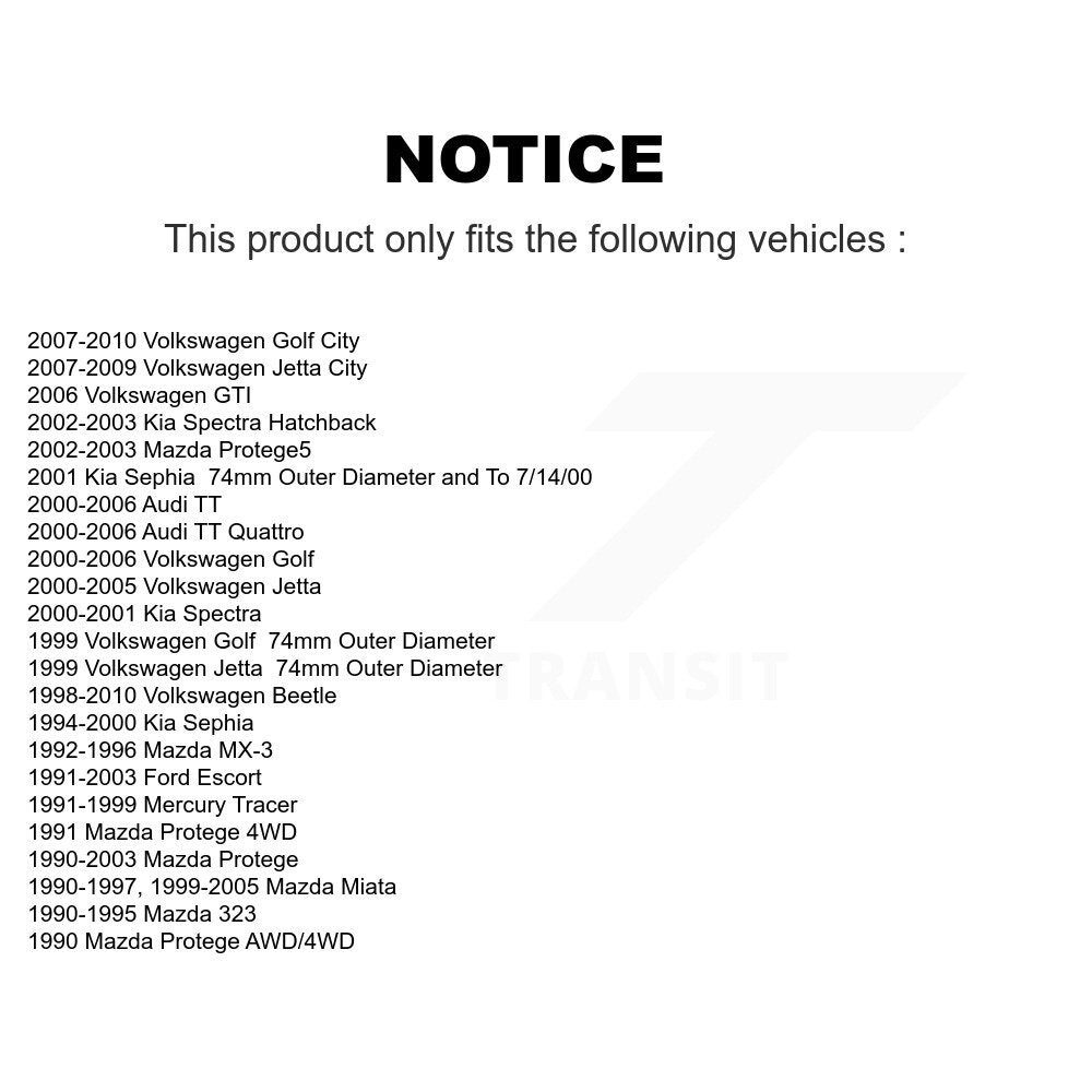 Kugel 70-510013 Front, Rear Wheel Bearing for 1990-2010 Mazda 323, Mazda Miata and Select Vehicles