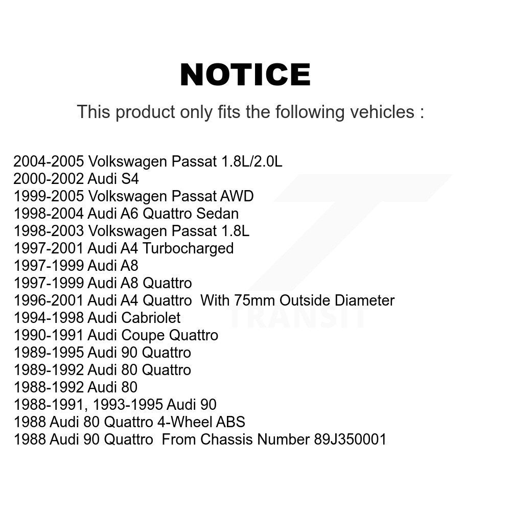 Kugel 70-510020 Front, Rear Wheel Bearing for 1988-2005 Audi 80, Audi 80 Quattro and Select Vehicles