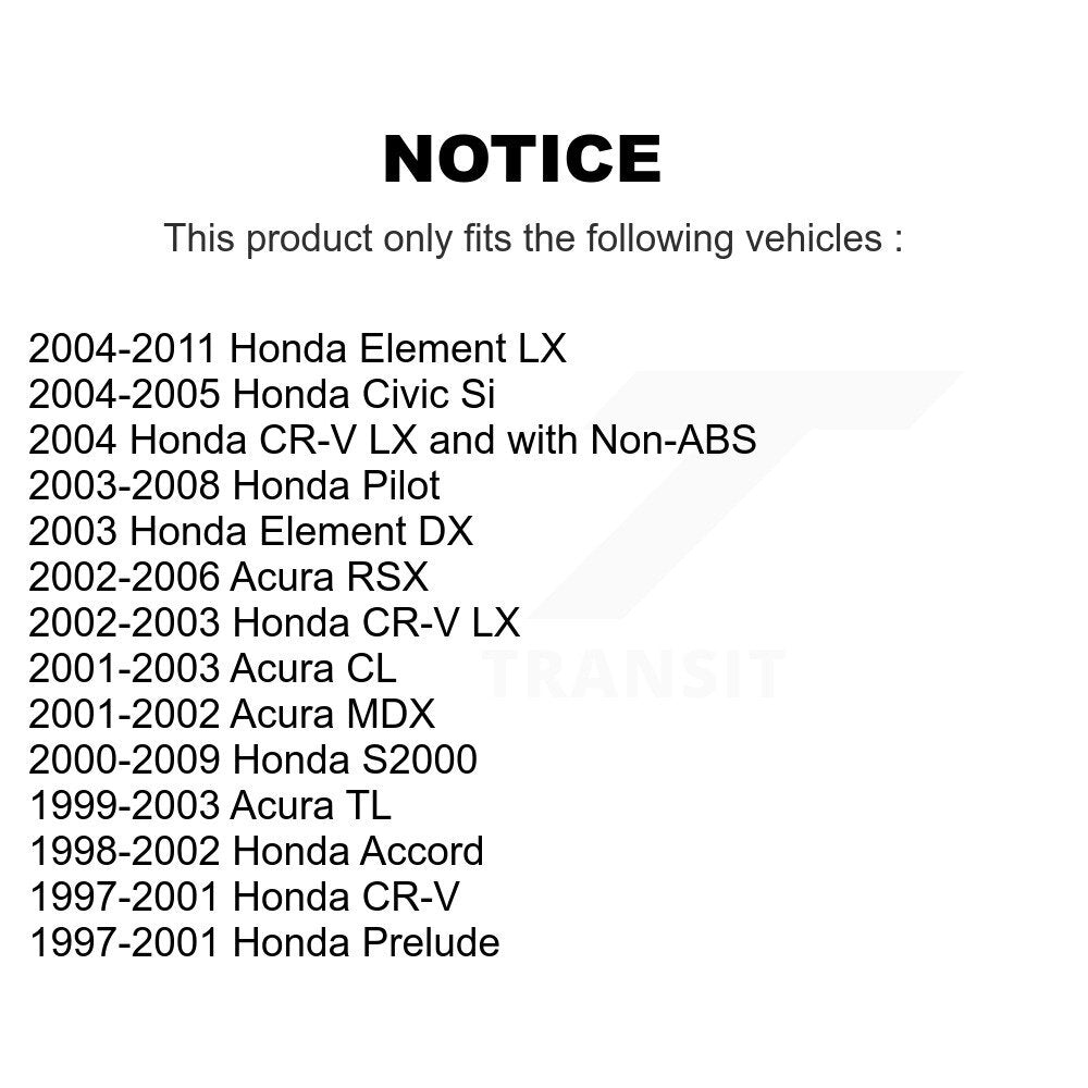 Kugel 70-510050 Front, Rear Wheel Bearing for 1997-2011 Honda CR-V, Honda Prelude and Select Vehicles