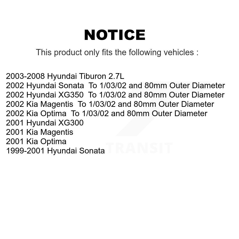 Kugel 70-510076 Front Wheel Bearing for 1999-2008 Hyundai Sonata, Hyundai XG300 and Select Vehicles