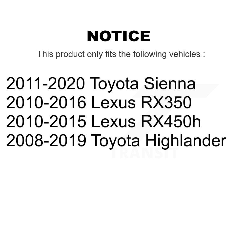 Kugel 70-510100 Front Wheel Bearing for 2008-2020 Toyota Highlander, Lexus RX350 and Select Vehicles