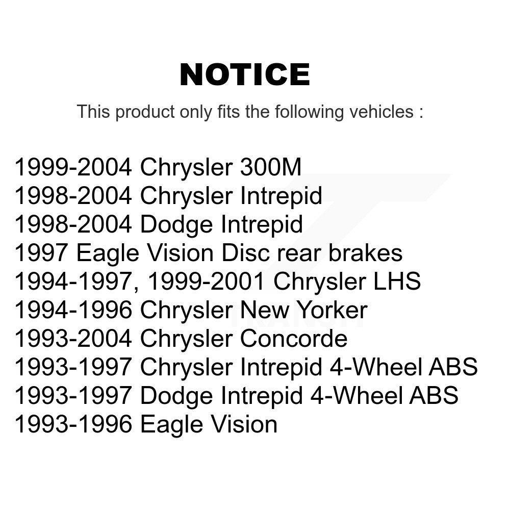 Kugel 70-512029 Rear Wheel Bearing Hub Assembly for 1993-2004 Chrysler Concorde, Chrysler Intrepid and Select Vehicles