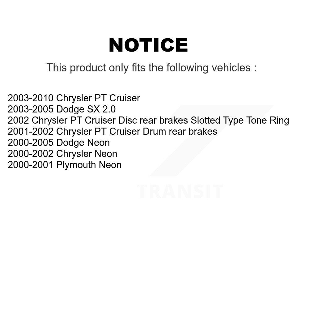 Kugel 70-512167 Rear Wheel Bearing Hub Assembly for 2000-2010 Chrysler Neon, Dodge Neon and Select Vehicles