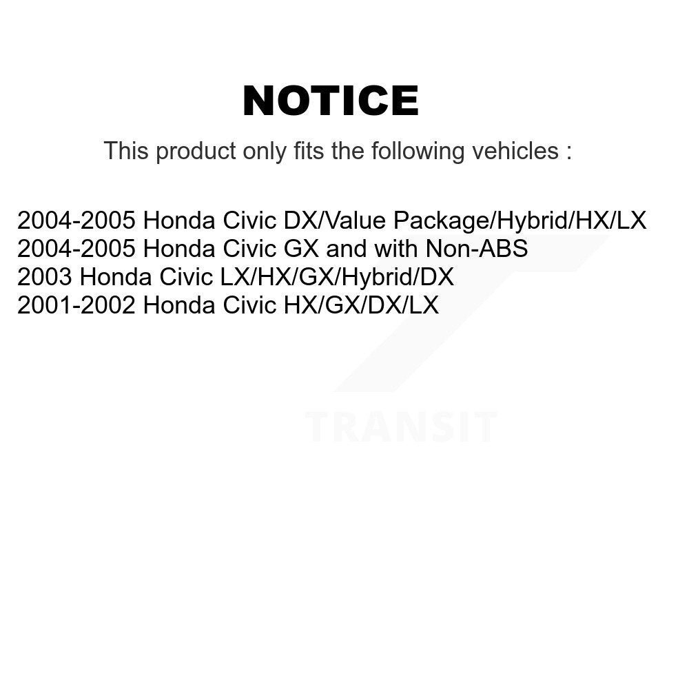 Kugel 70-512174 Rear Wheel Bearing Hub Assembly for 2001-2005 Honda Civic