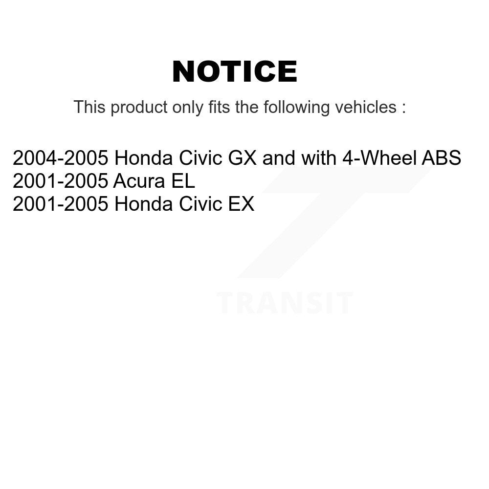 Kugel 70-512175 Rear Wheel Bearing Hub Assembly for 2001-2005 Acura EL, Honda Civic