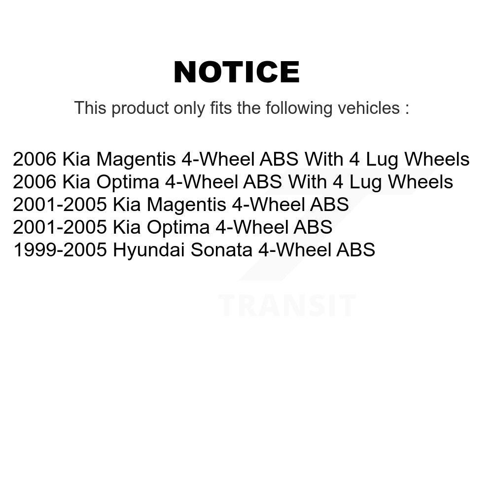 Kugel 70-512190 Rear Wheel Bearing Hub Assembly for 1999-2006 Hyundai Sonata, Kia Magentis, Kia Optima