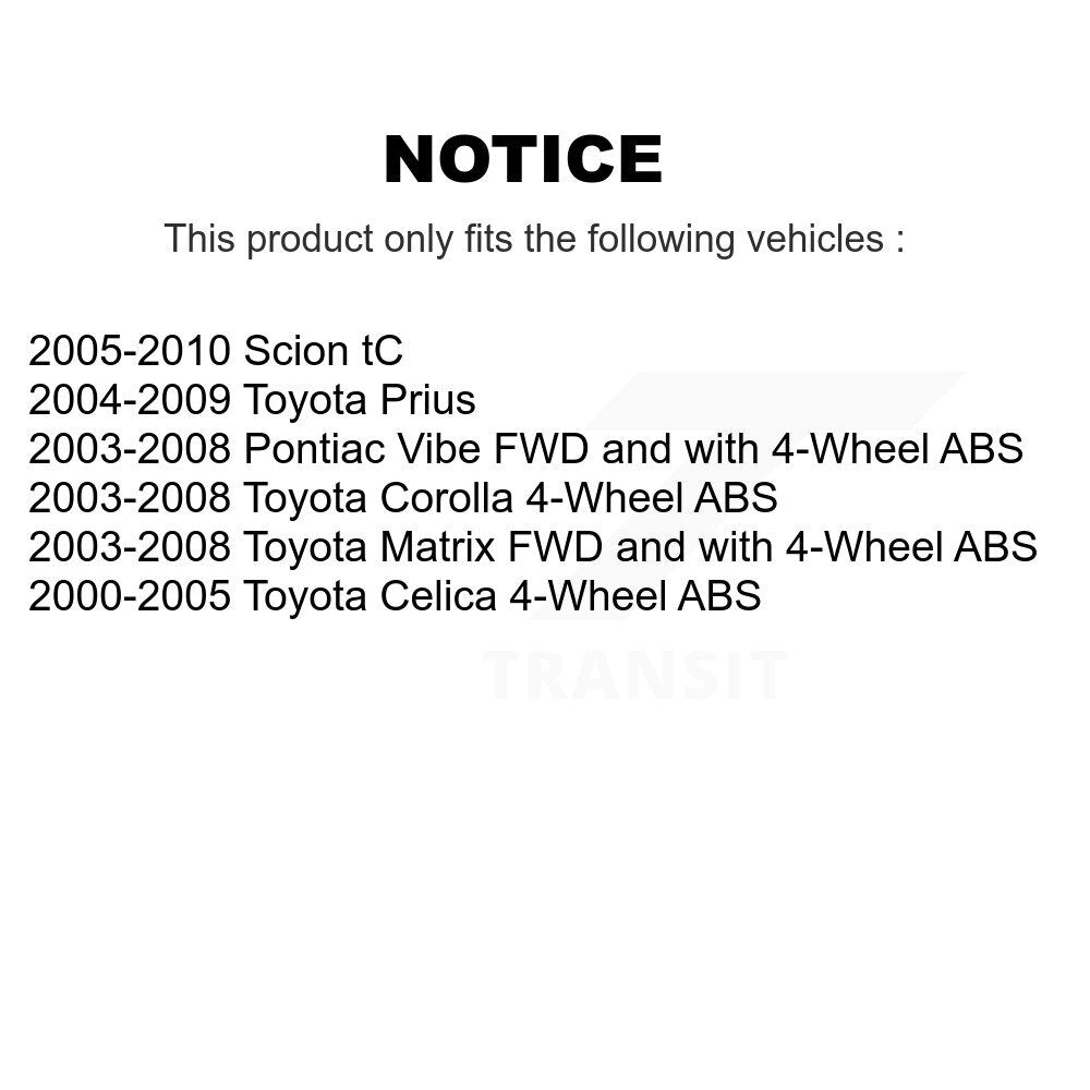 Kugel 70-512217 Rear Wheel Bearing Hub Assembly for 2000-2010 Toyota Celica, Pontiac Vibe and Select Vehicles