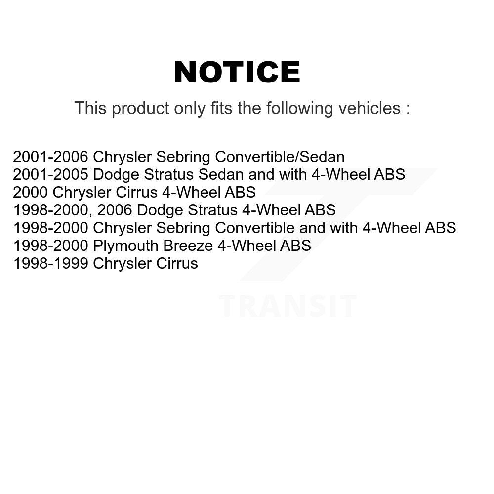 Kugel 70-512220 Rear Wheel Bearing Hub Assembly for 1998-2006 Chrysler Cirrus, Chrysler Sebring and Select Vehicles