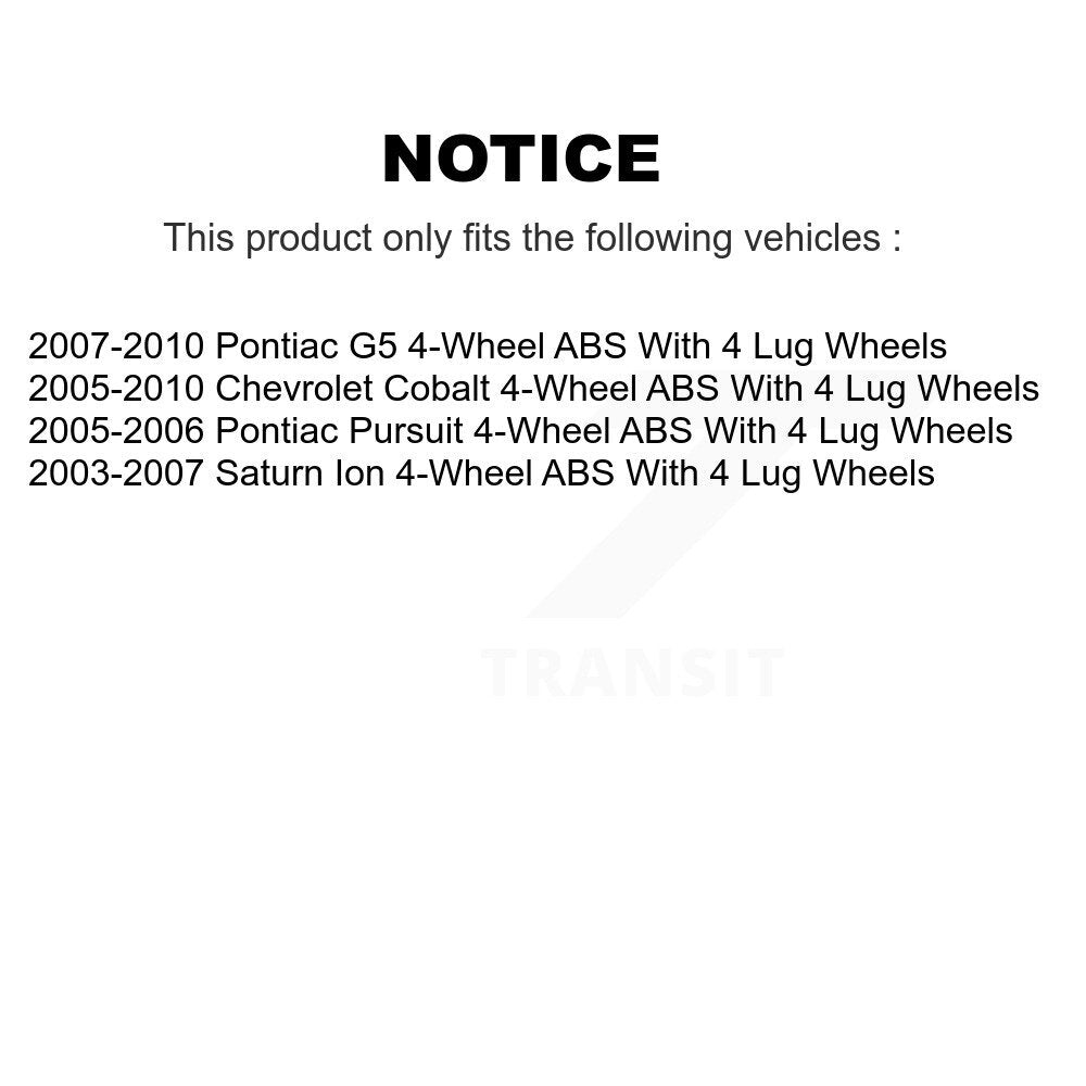 Kugel 70-512247 Rear Wheel Bearing Hub Assembly for 2003-2010 Saturn Ion, Chevrolet Cobalt and Select Vehicles