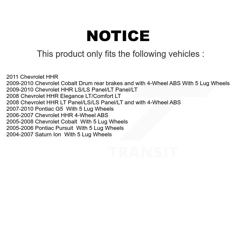 Kugel 70-512250 Rear Wheel Bearing Hub Assembly for 2004-2011 Saturn Ion, Chevrolet Cobalt and Select Vehicles