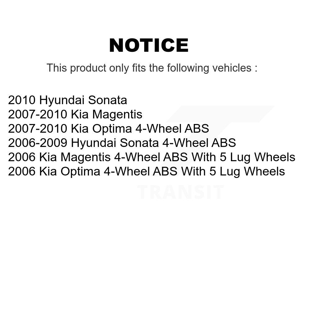Kugel 70-512265 Rear Wheel Bearing Hub Assembly for 2006-2010 Hyundai Sonata, Kia Magentis, Kia Optima