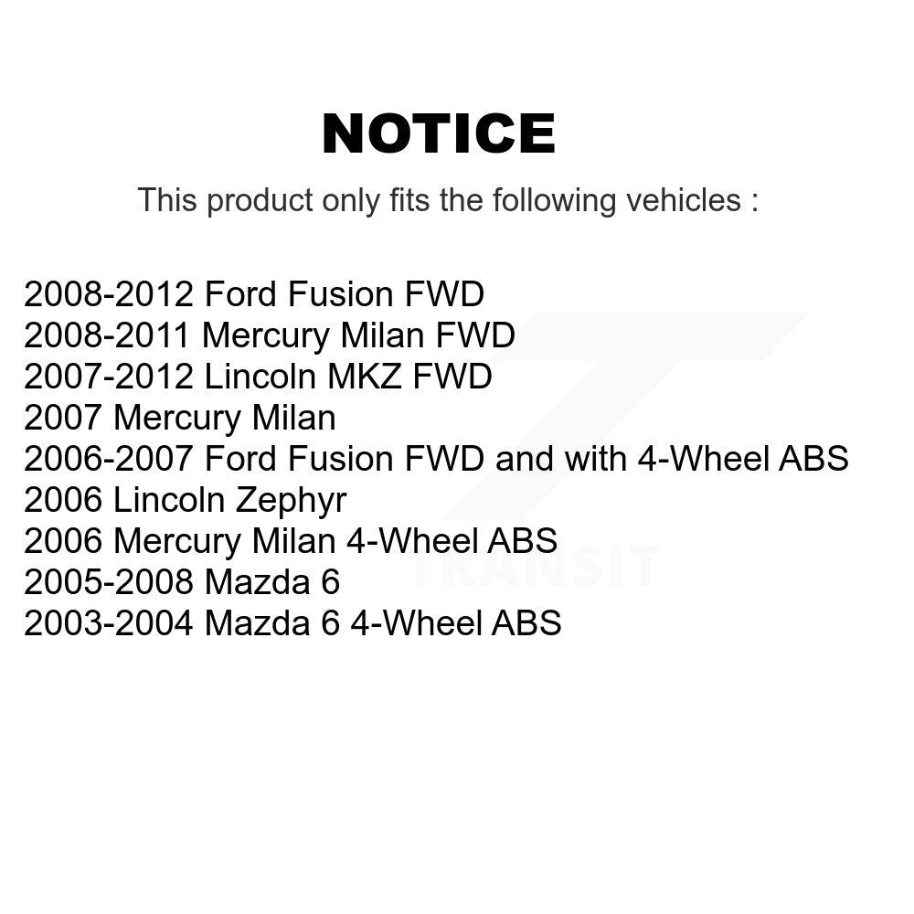 Kugel 70-512271 Rear Wheel Bearing Hub Assembly for 2003-2012 Mazda 6, Ford Fusion and Select Vehicles
