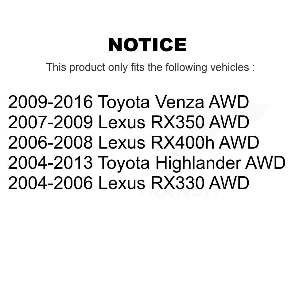 Kugel 70-512284 Rear Wheel Bearing Hub Assembly for 2004-2016 Lexus RX330, Toyota Highlander and Select Vehicles