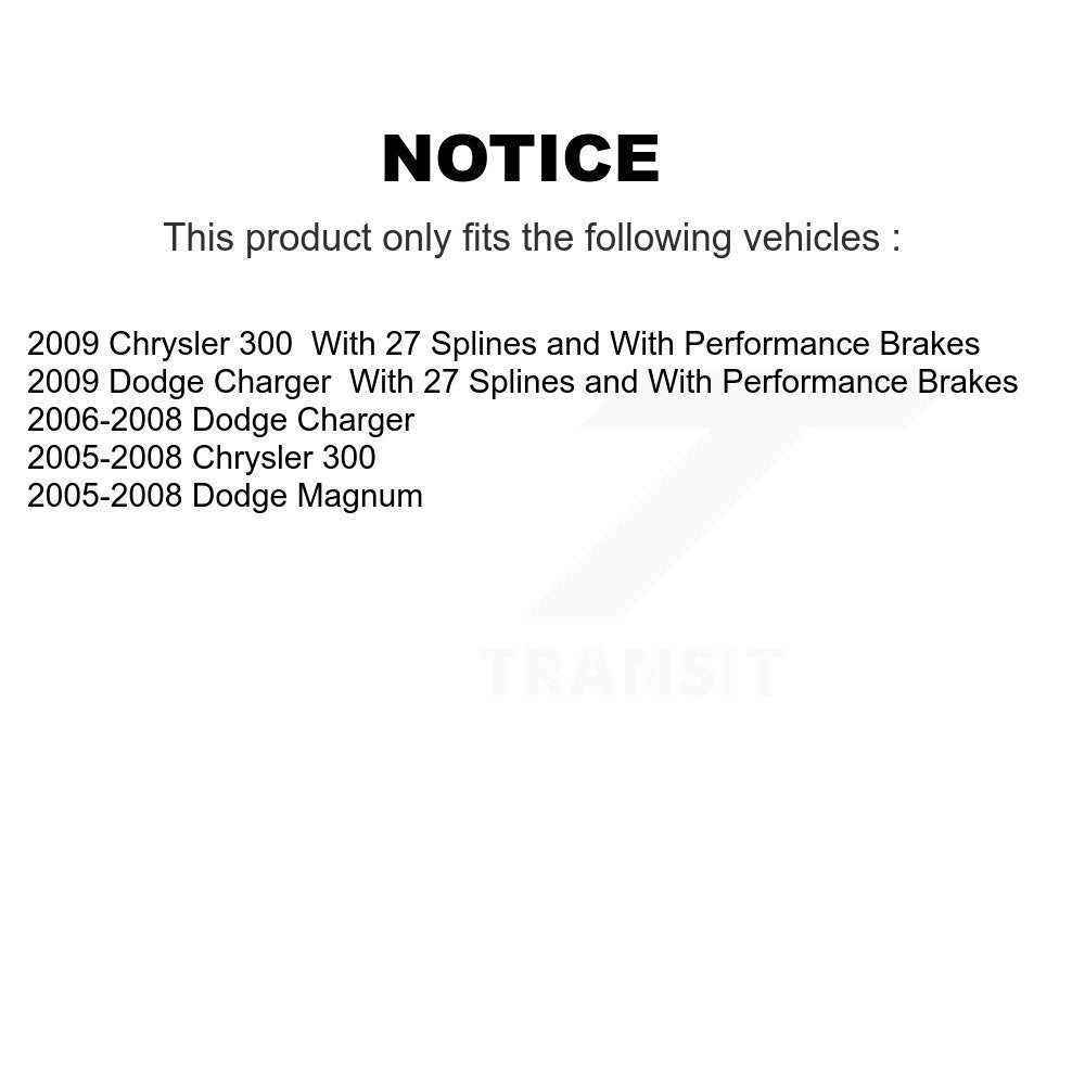 Kugel 70-512301 Rear Wheel Bearing Hub Assembly for 2005-2009 Chrysler 300, Dodge Magnum, Dodge Charger