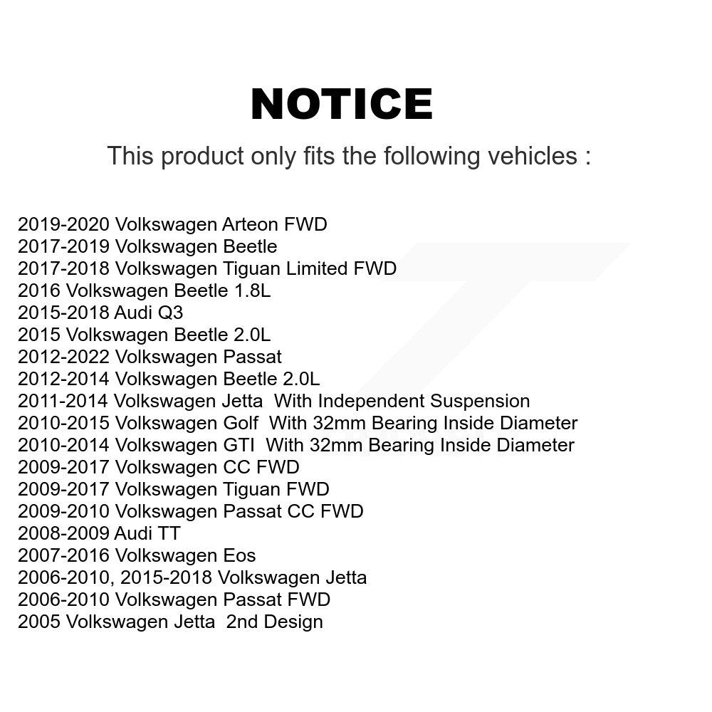 Kugel 70-512319 Rear Wheel Bearing Hub Assembly for 2005-2022 Volkswagen Jetta, Volkswagen Passat and Select Vehicles