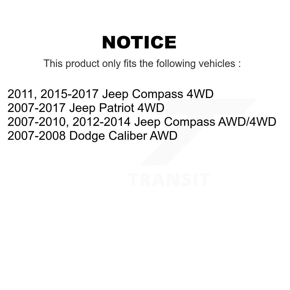 Kugel 70-512333 Rear Wheel Bearing Hub Assembly for 2007-2017 Dodge Caliber, Jeep Compass, Jeep Patriot