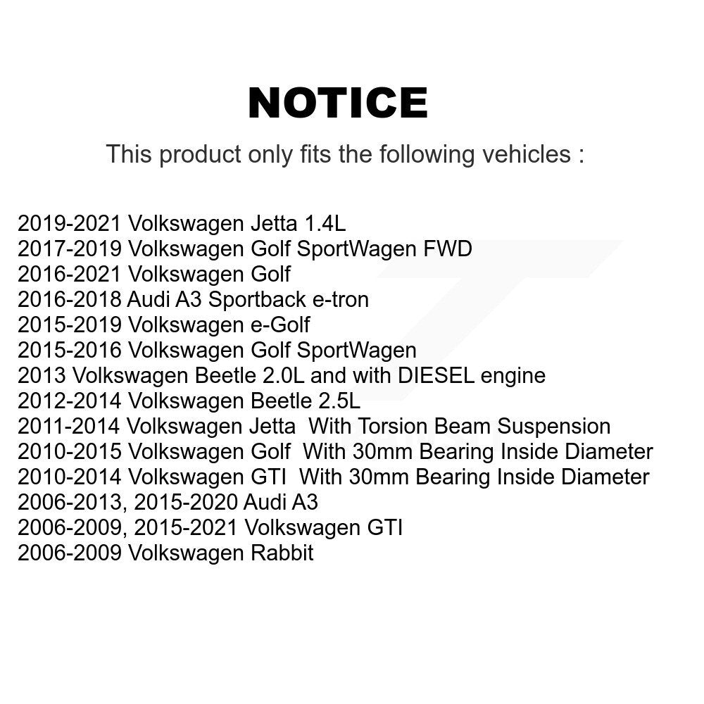 Kugel 70-512336 Rear Wheel Bearing Hub Assembly for 2006-2021 Audi A3, Volkswagen GTI and Select Vehicles
