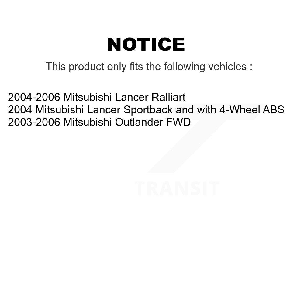 Kugel 70-512339 Rear Wheel Bearing Hub Assembly for 2003-2006 Mitsubishi Outlander, Lancer
