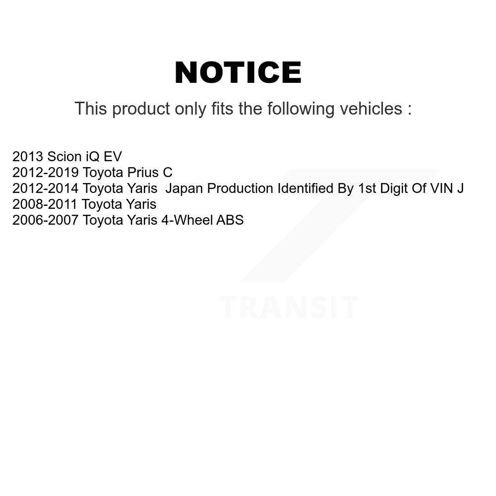 Kugel 70-512370 Rear Wheel Bearing Hub Assembly for 2006-2019 Toyota Yaris, Toyota Prius C, Scion iQ