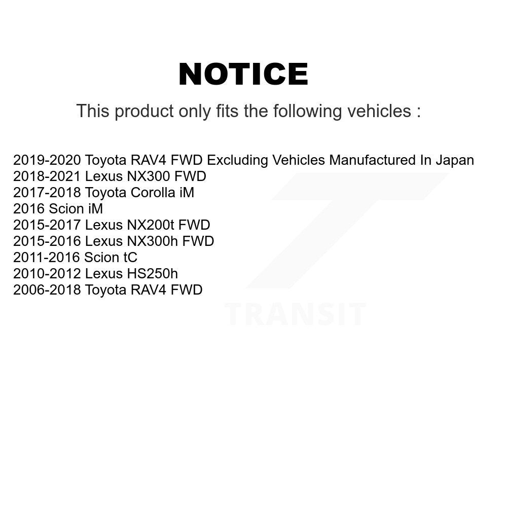 Kugel 70-512372 Rear Wheel Bearing Hub Assembly for 2006-2021 Toyota RAV4, Lexus HS250h and Select Vehicles