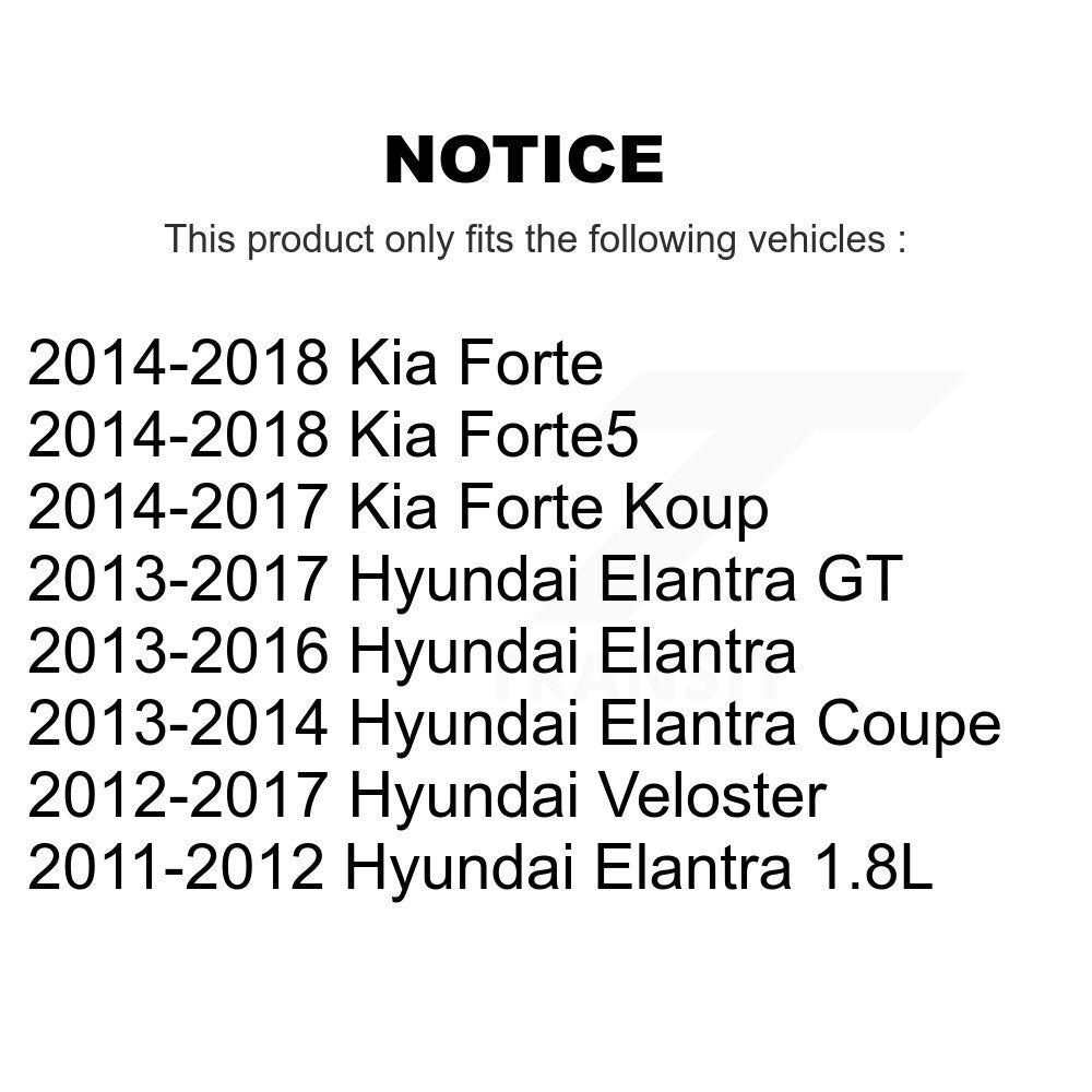 Kugel 70-512492 Rear Wheel Bearing Hub Assembly for 2011-2018 Hyundai Elantra, Hyundai Veloster and Select Vehicles