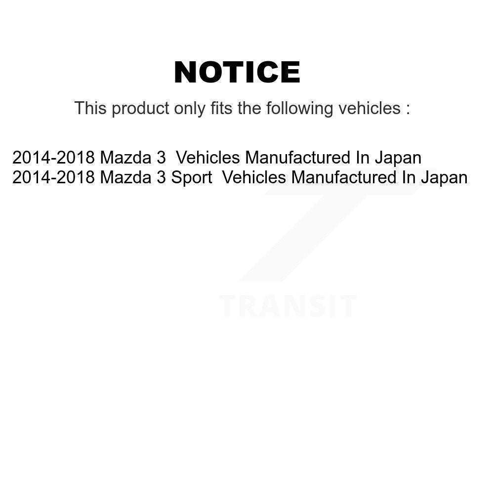 Kugel 70-512523 Rear Wheel Bearing Hub Assembly for 2014-2018 Mazda 3, 3 Sport