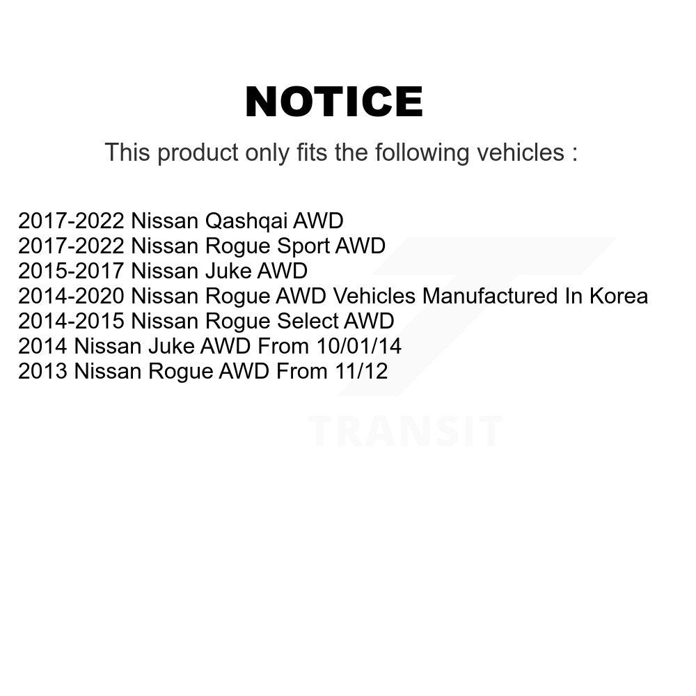 Kugel 70-512535 Rear Wheel Bearing Hub Assembly for 2013-2022 Nissan Rogue, Nissan Juke and Select Vehicles