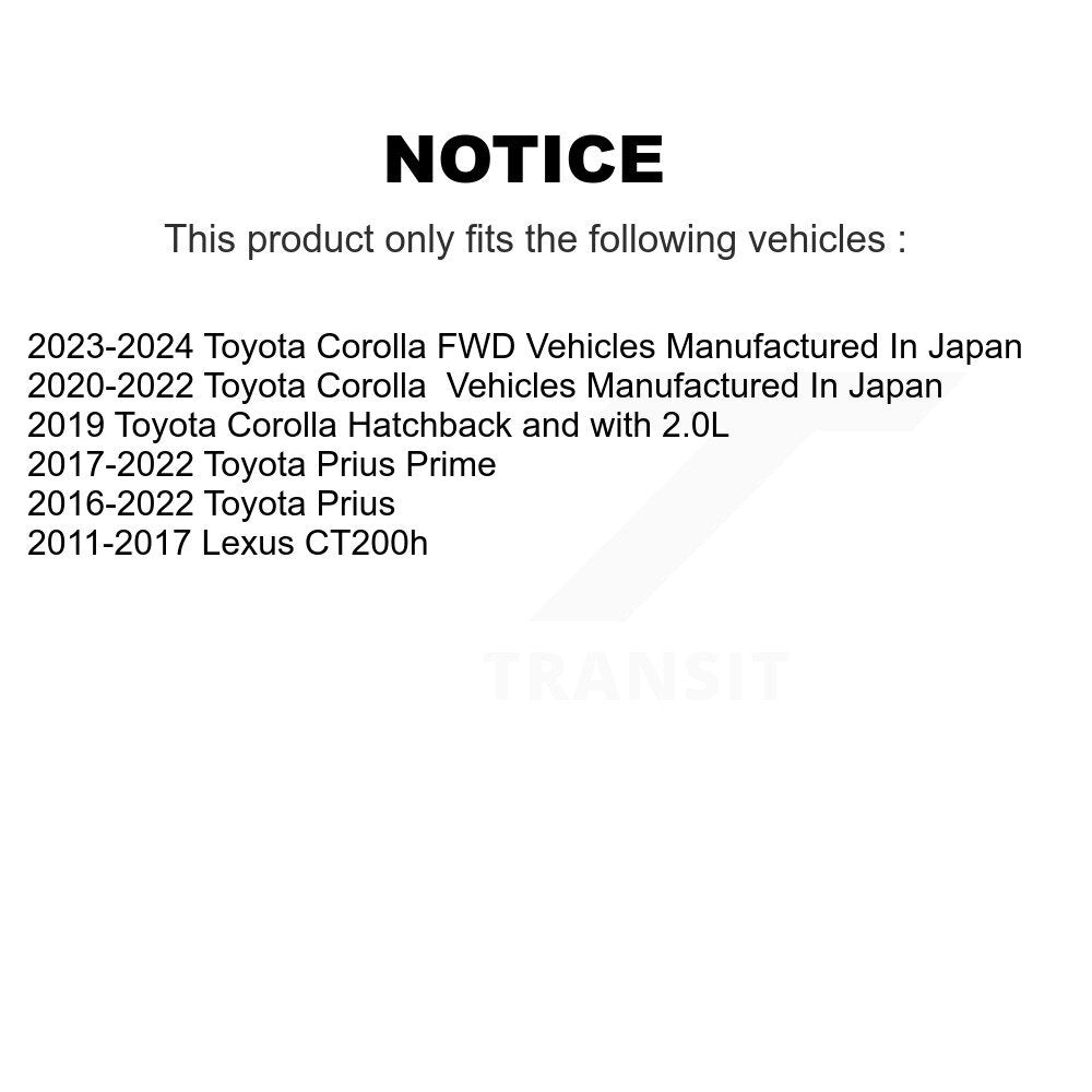 Kugel 70-512547 Rear Wheel Bearing Hub Assembly for 2011-2024 Lexus CT200h, Toyota Prius and Select Vehicles