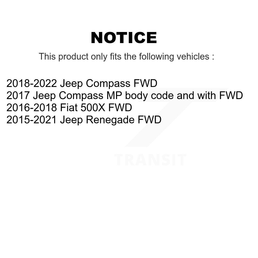 Kugel 70-512568 Rear Wheel Bearing Hub Assembly for 2015-2022 Jeep Renegade, Fiat 500X, Jeep Compass