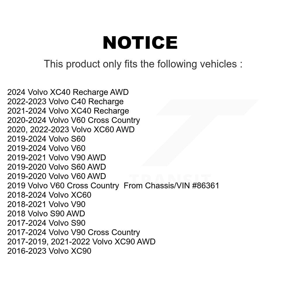 Kugel 70-512576 Front, Rear Wheel Bearing Hub Assembly for 2016-2024 Volvo XC90, Volvo S90 and Select Vehicles