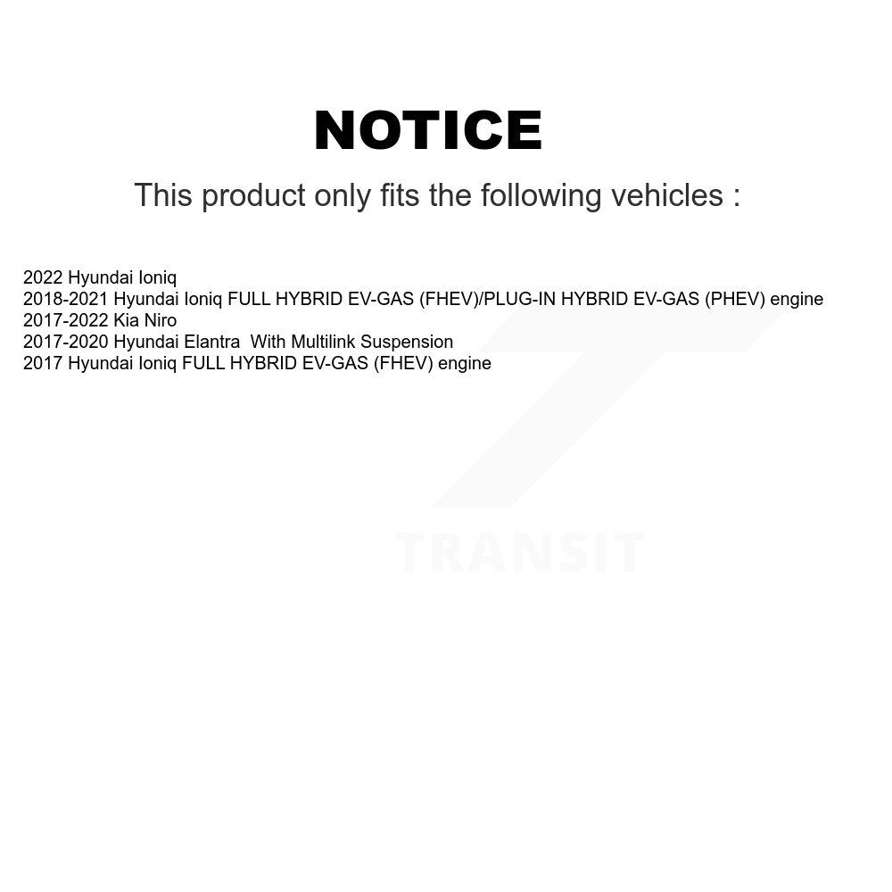 Kugel 70-512635 Rear Wheel Bearing Hub Assembly for 2017-2022 Hyundai Elantra, Hyundai Ioniq, Kia Niro