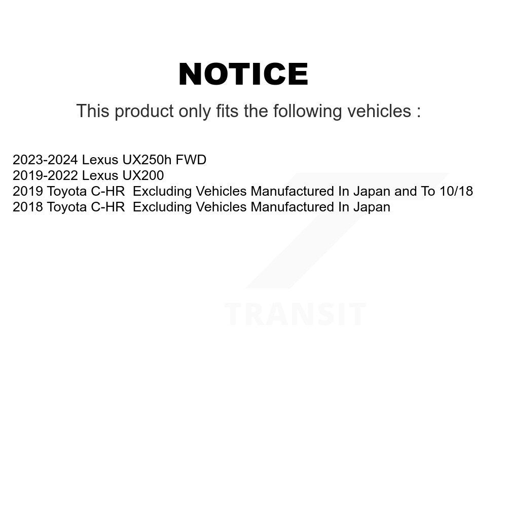 Kugel 70-512649 Rear Wheel Bearing Hub Assembly for 2018-2024 Toyota C-HR, Lexus UX200, Lexus UX250h