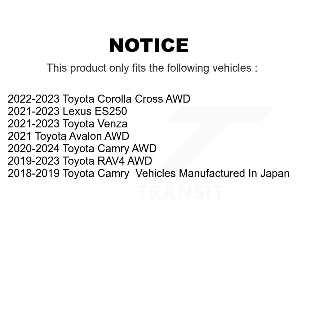 Kugel 70-512666 Rear Wheel Bearing Hub Assembly for 2018-2024 Toyota Camry, Toyota RAV4 and Select Vehicles