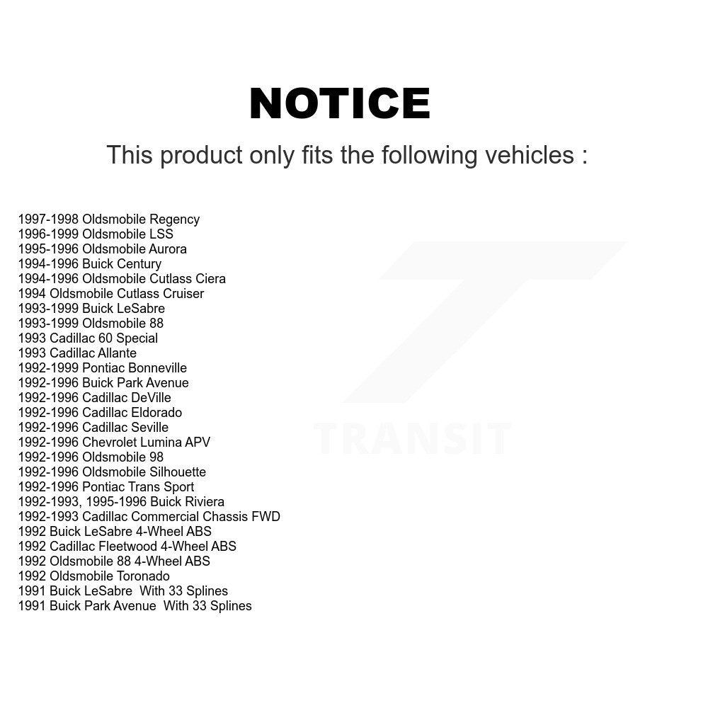 Kugel 70-513087 Front Wheel Bearing Hub Assembly for 1991-1999 Buick LeSabre, Buick Park Avenue and Select Vehicles