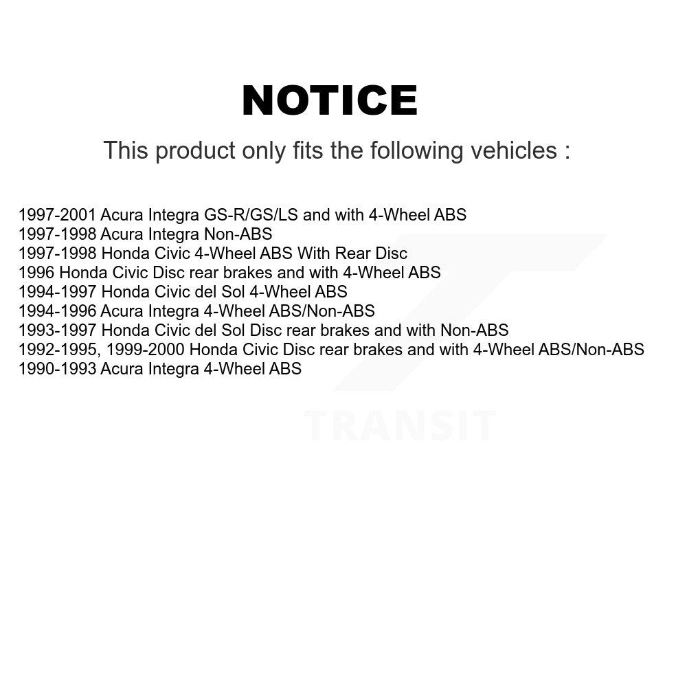 Kugel 70-513105 Rear Wheel Bearing Hub Assembly for 1990-2001 Acura Integra, Honda Civic, Honda Civic del Sol
