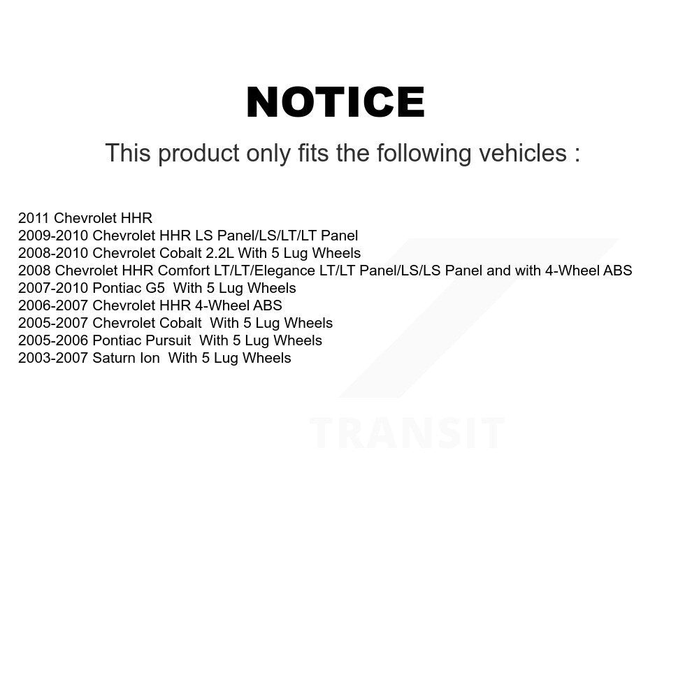 Kugel 70-513206 Front Wheel Bearing Hub Assembly for 2003-2011 Saturn Ion, Chevrolet Cobalt and Select Vehicles