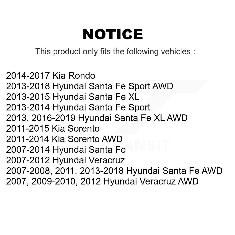 Kugel 70-513266 Front, Rear Wheel Bearing Hub Assembly for 2007-2019 Hyundai Santa Fe, Hyundai Veracruz and Select Vehicles