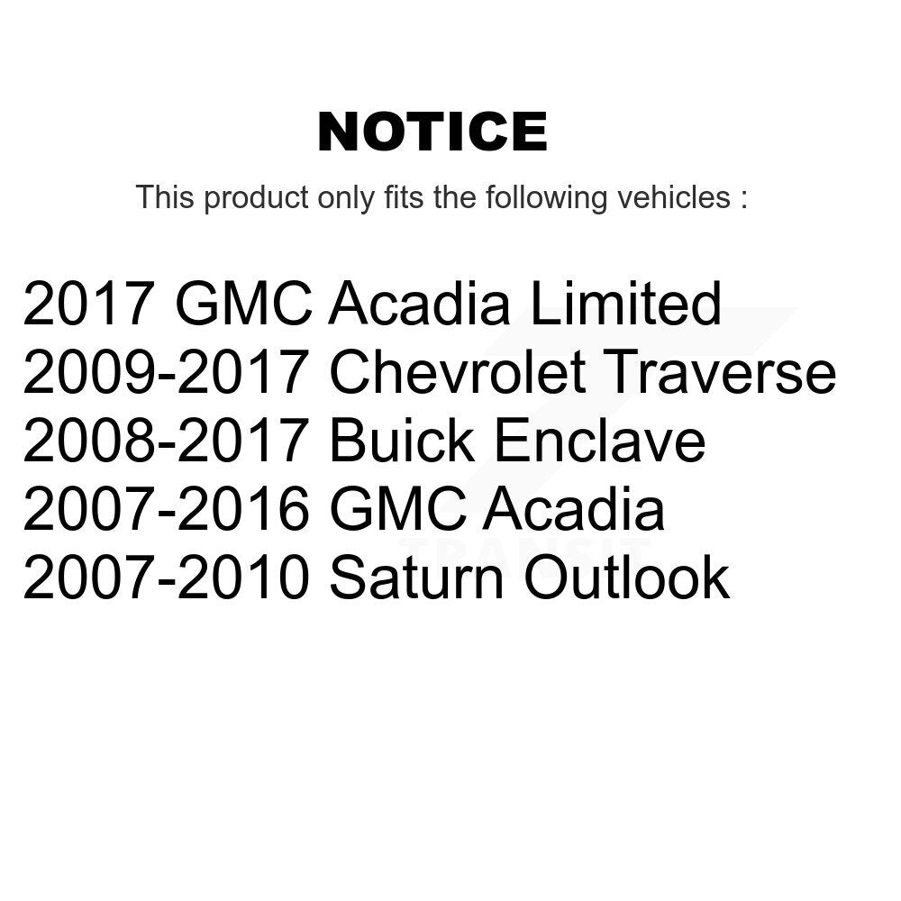 Kugel 70-513277 Rear, Front Wheel Bearing Hub Assembly for 2007-2017 GMC Acadia, Saturn Outlook and Select Vehicles