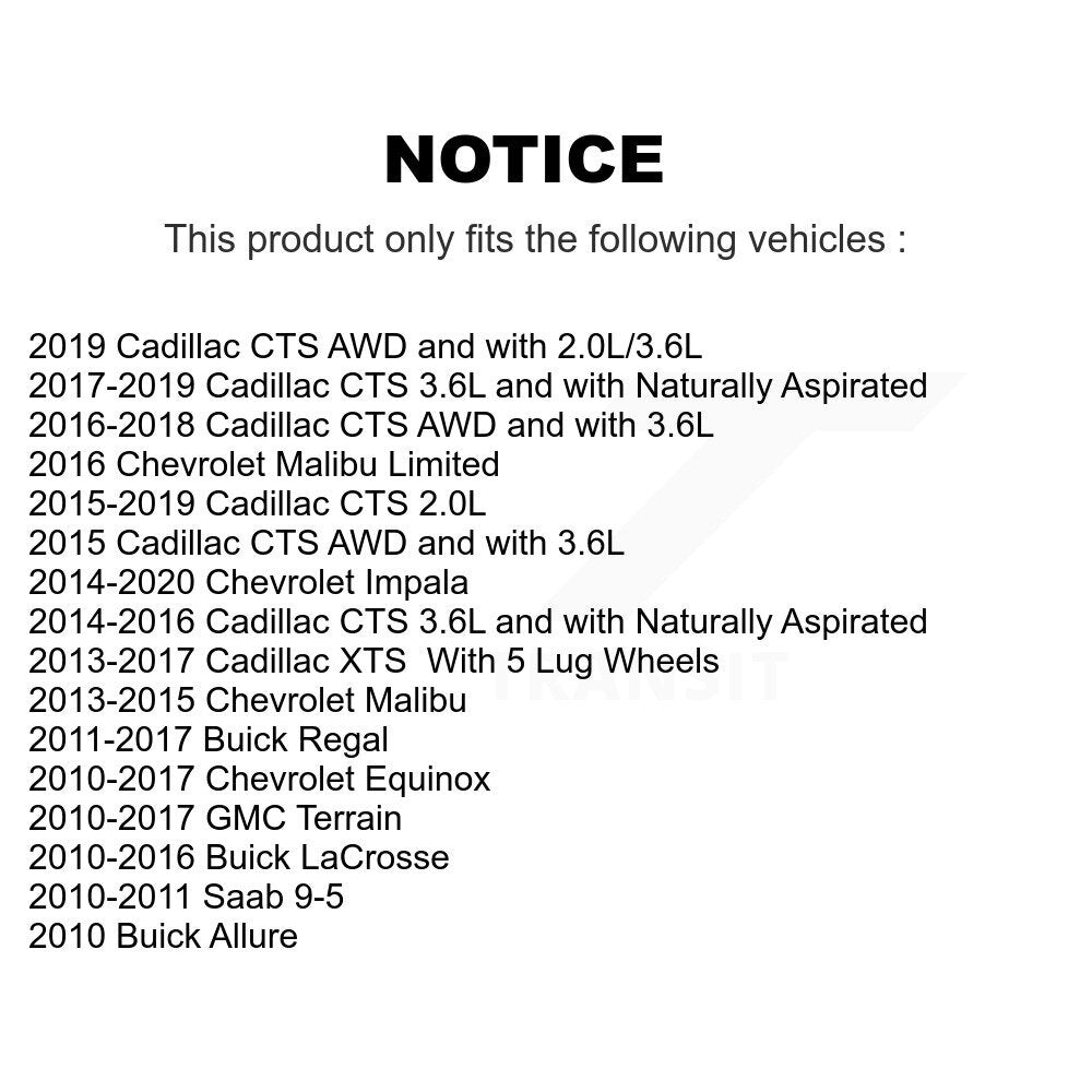 Kugel 70-513288 Rear, Front Wheel Bearing Hub Assembly for 2010-2020 Buick Allure, Buick LaCrosse and Select Vehicles